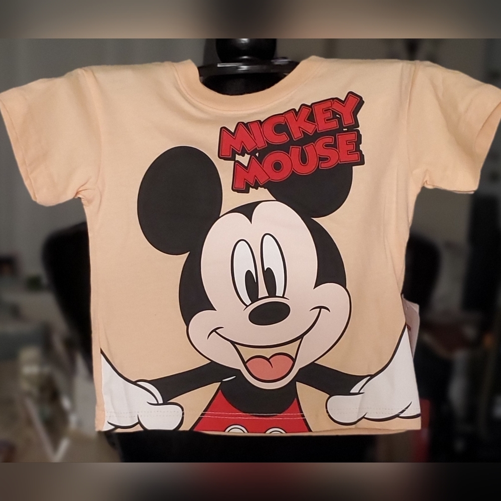 Disney Mickey Mouse Toddler T-Shirt - Peach Sz 12 mo. NWT